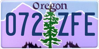 OR license plate 072ZFE