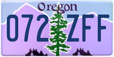 OR license plate 072ZFF