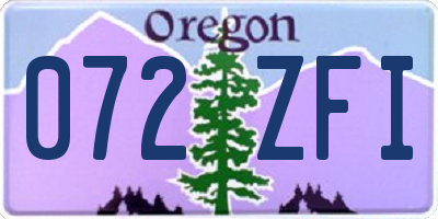 OR license plate 072ZFI