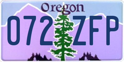 OR license plate 072ZFP