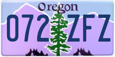 OR license plate 072ZFZ