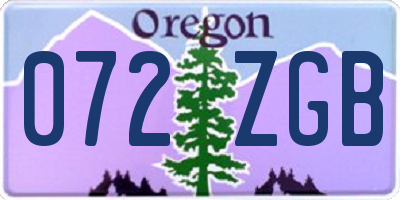 OR license plate 072ZGB