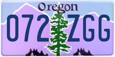 OR license plate 072ZGG