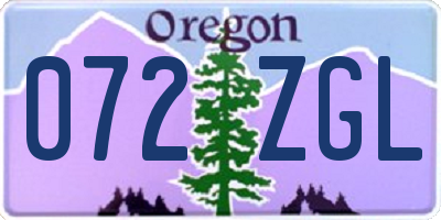 OR license plate 072ZGL