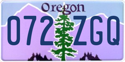OR license plate 072ZGQ