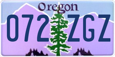 OR license plate 072ZGZ