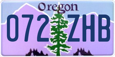 OR license plate 072ZHB