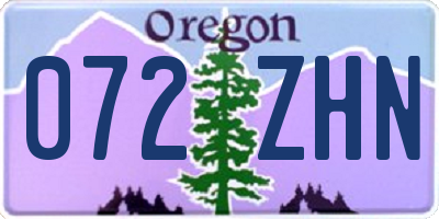 OR license plate 072ZHN
