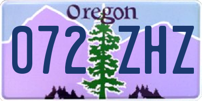 OR license plate 072ZHZ