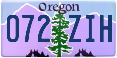 OR license plate 072ZIH