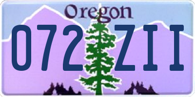OR license plate 072ZII