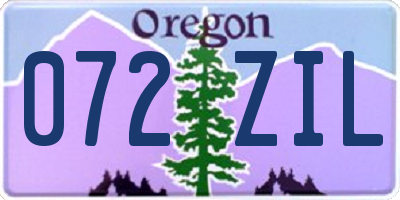 OR license plate 072ZIL