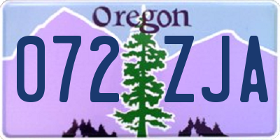 OR license plate 072ZJA