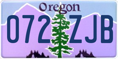 OR license plate 072ZJB