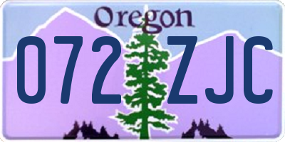 OR license plate 072ZJC