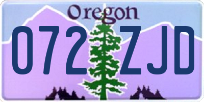 OR license plate 072ZJD