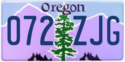 OR license plate 072ZJG