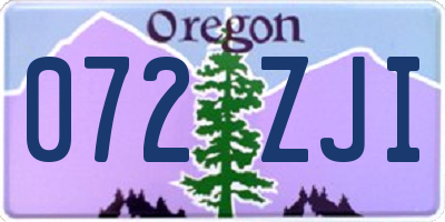 OR license plate 072ZJI