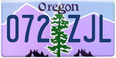 OR license plate 072ZJL