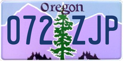 OR license plate 072ZJP