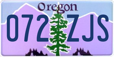 OR license plate 072ZJS