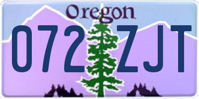 OR license plate 072ZJT