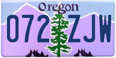 OR license plate 072ZJW