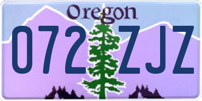 OR license plate 072ZJZ