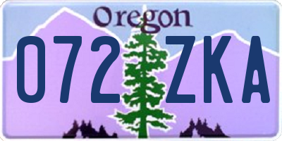 OR license plate 072ZKA