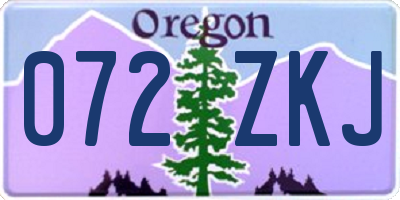 OR license plate 072ZKJ