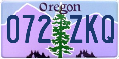 OR license plate 072ZKQ