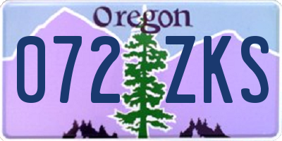 OR license plate 072ZKS