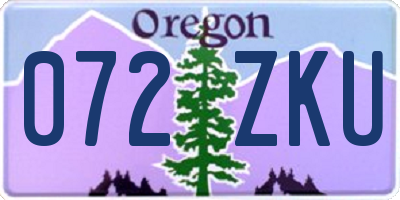 OR license plate 072ZKU