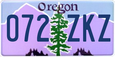 OR license plate 072ZKZ