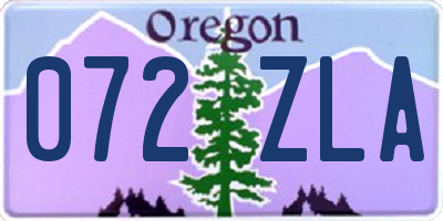 OR license plate 072ZLA