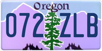 OR license plate 072ZLB