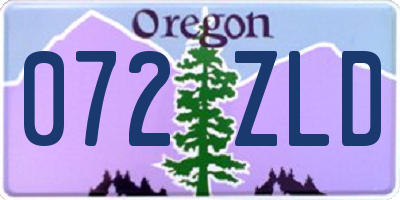 OR license plate 072ZLD