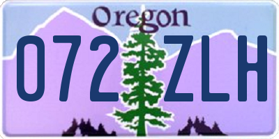 OR license plate 072ZLH