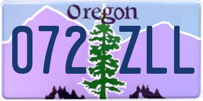 OR license plate 072ZLL