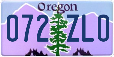 OR license plate 072ZLO
