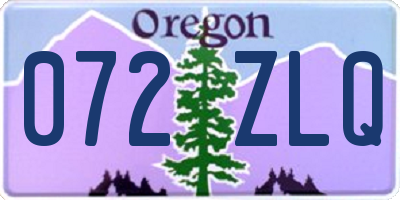 OR license plate 072ZLQ