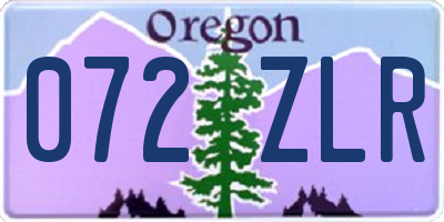 OR license plate 072ZLR