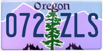 OR license plate 072ZLS