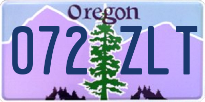 OR license plate 072ZLT