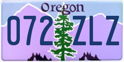 OR license plate 072ZLZ