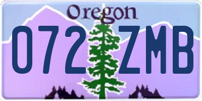 OR license plate 072ZMB