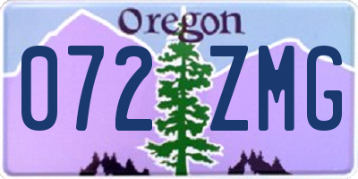 OR license plate 072ZMG