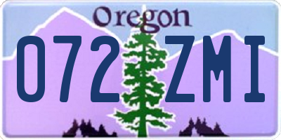 OR license plate 072ZMI