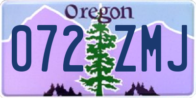 OR license plate 072ZMJ