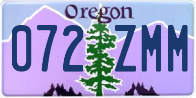 OR license plate 072ZMM